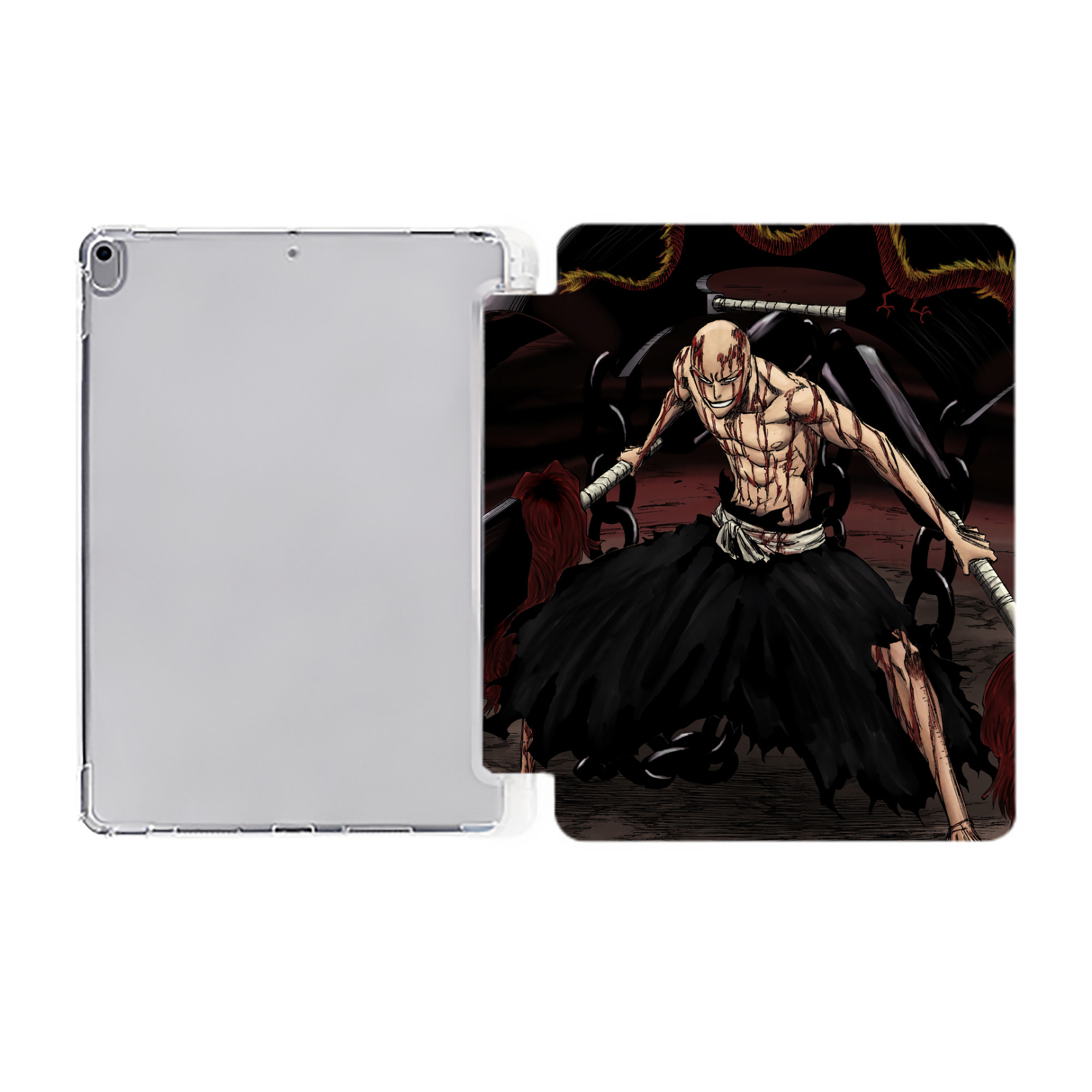 （画像用） ブリーチ BLEACH IPad ケース ペン収納付き 三つ折りスタンド PUレザー×シリコン 対応機種9.5/10.5/10.9インチ